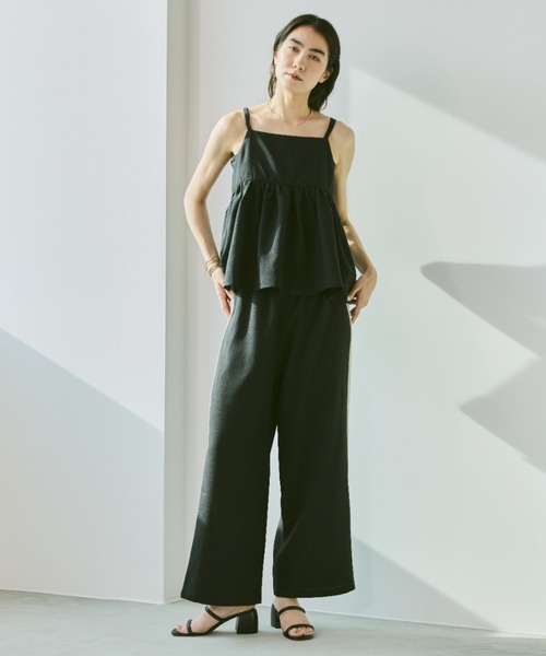 Libra Cue（リブラ キュー）の「リネンライクサイドラインパンツ（その他パンツ・レディース・ブラック/ベージュ・FREE）」の5枚目の写真