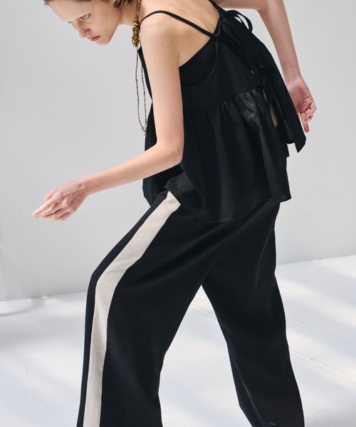 Libra Cue（リブラ キュー）の「リネンライクサイドラインパンツ（その他パンツ・レディース・ブラック/ベージュ・FREE）」の14枚目の写真