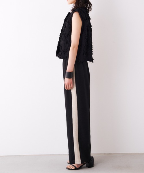 Libra Cue（リブラ キュー）の「リネンライクサイドラインパンツ（その他パンツ・レディース・ブラック/ベージュ・FREE）」の19枚目の写真