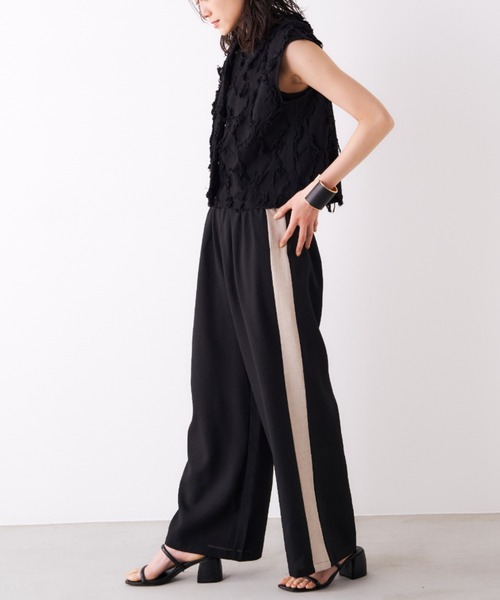 Libra Cue（リブラ キュー）の「リネンライクサイドラインパンツ（その他パンツ・レディース・ブラック/ベージュ・FREE）」の17枚目の写真