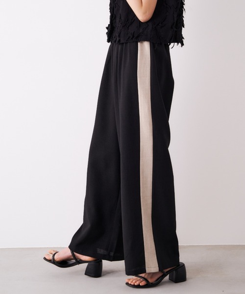 Libra Cue（リブラ キュー）の「リネンライクサイドラインパンツ（その他パンツ・レディース・ブラック/ベージュ・FREE）」の18枚目の写真