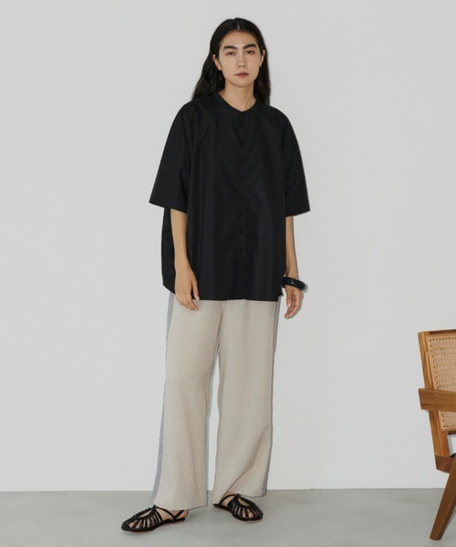 Libra Cue（リブラ キュー）の「リネンライクサイドラインパンツ（その他パンツ・レディース・ブラック/ベージュ・FREE）」の3枚目の写真