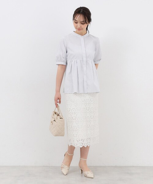 index（インデックス）の「◆ラメラインペプラムブラウス【防シワ／洗濯機洗い可】（シャツ/ブラウス・レディース・パープル系1/ホワイト系5/ネイビー系2/ベージュ系その他6/サックスブルー系2・38/40/36/42）」の22枚目の写真