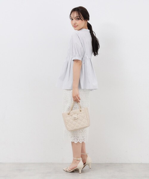 index（インデックス）の「◇ラメラインペプラムブラウス【防シワ