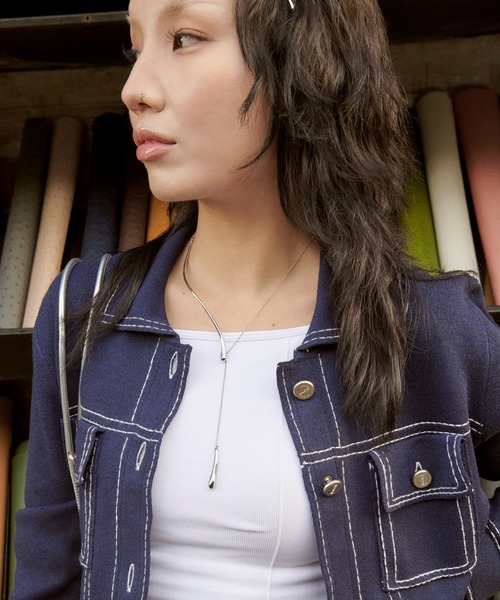 GOLDY(ゴールディ)の「カーブド メタル ”Y"シェイプ ネックレス(ネックレス・レディース・ピンク系その他/シルバー/ゴールド・FREE)」の11枚目の写真