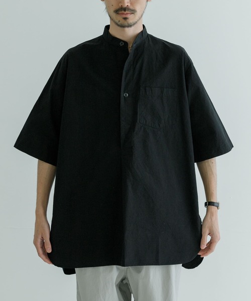 MASTER&Co（マスターアンドコー）の「『別注』MASTER&Co.×UR　COTTON LINEN SHORT-SLEEVE SHIRTS（シャツ/ブラウス・メンズ・ブラック・1/3）」の8枚目の写真