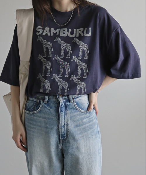 COURO(コウロ)の「アニマルプリントTシャツ(Tシャツ/カットソー・レディース・ブラック/ダークグリーン/ブルー/ホワイト/オレンジ/ネイビー・M/L/XL)」の4枚目の写真