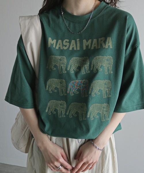 COURO(コウロ)の「アニマルプリントTシャツ(Tシャツ/カットソー・レディース・ブラック/ダークグリーン/ブルー/ホワイト/オレンジ/ネイビー・M/L/XL)」の14枚目の写真