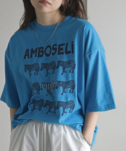 COURO(コウロ)の「アニマルプリントTシャツ(Tシャツ/カットソー・レディース・ブラック/ダークグリーン/ブルー/ホワイト/オレンジ/ネイビー・M/L/XL)」の20枚目の写真