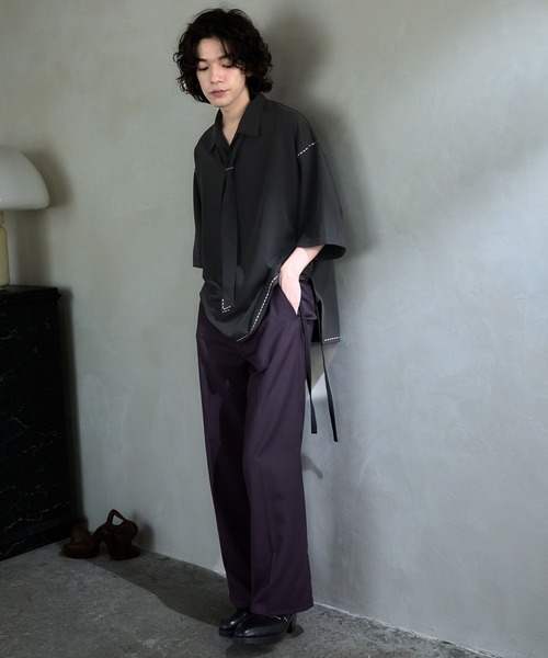 HARE（ハレ）の「【SET UP対応】スリムストレートトラウザー(HARE)（スラックス・メンズ・グレー/パープル/ブラック・SMALL/MEDIUM）」の12枚目の写真