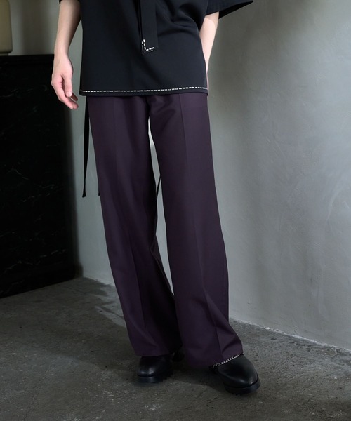 HARE（ハレ）の「【SET UP対応】スリムストレートトラウザー(HARE)（スラックス・メンズ・グレー/パープル/ブラック・SMALL/MEDIUM）」の14枚目の写真