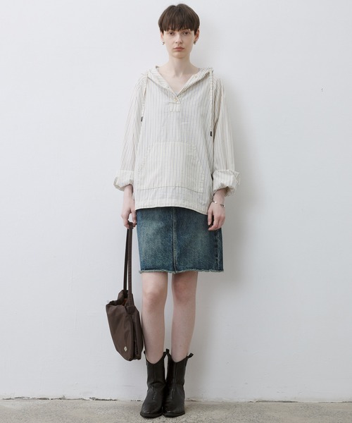 tageechita（タジチタ）の「【tageechita】ストライプシャツパーカー・プルオーバー（シャツ/ブラウス・レディース・オフホワイト・M/S/L）」の10枚目の写真