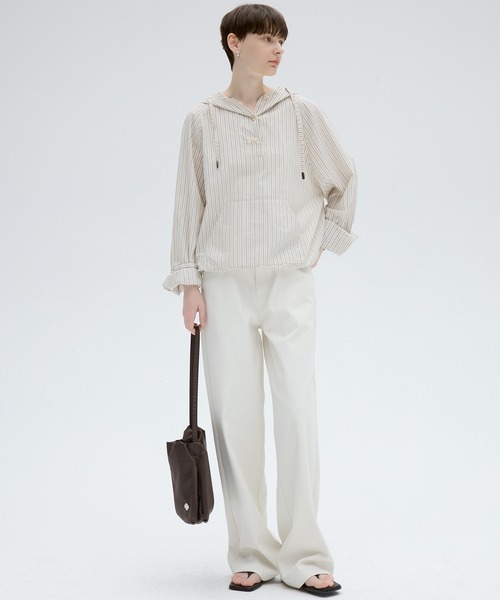 tageechita（タジチタ）の「【tageechita】ストライプシャツパーカー・プルオーバー（シャツ/ブラウス・レディース・オフホワイト・M/S/L）」の18枚目の写真