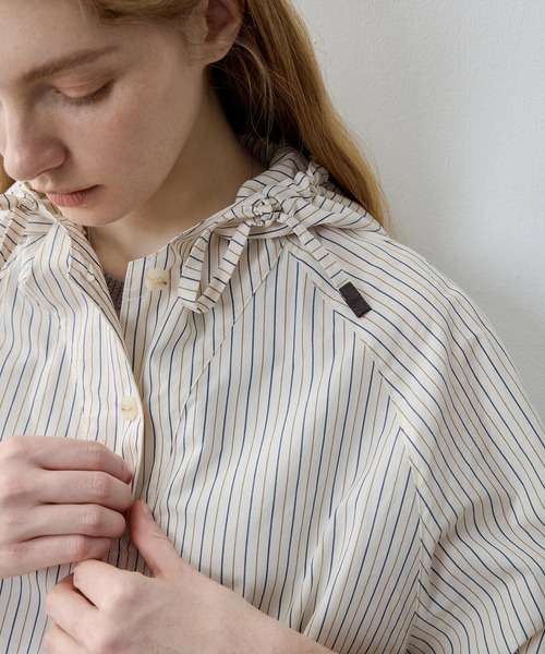 tageechita（タジチタ）の「【tageechita】ストライプシャツパーカー・プルオーバー（シャツ/ブラウス・レディース・オフホワイト・M/S/L）」の11枚目の写真