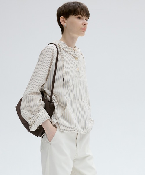 tageechita（タジチタ）の「【tageechita】ストライプシャツパーカー・プルオーバー（シャツ/ブラウス・レディース・オフホワイト・M/S/L）」の13枚目の写真