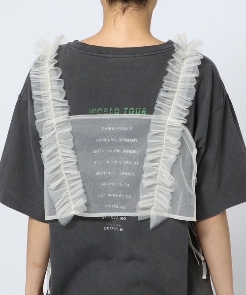 LOWRYS FARM（ローリーズファーム）の「チュールビスチェ 129591（ベスト・レディース・ホワイト/ブラック・FREE）」の15枚目の写真