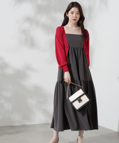 PROPORTION BODY DRESSING（プロポーションボディドレッシング）の「キャミティアードワンピース / 1214240700（ワンピース・レディース・ホワイト系その他/ダークグレー・MEDIUM/SMALL）」の4枚目の写真