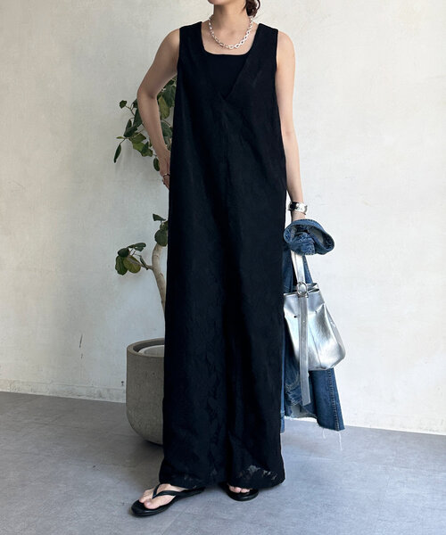 DouDou(ドゥドゥ)の「レースオールインワン(つなぎ/オールインワン・レディース・オフホワイト/ブラック・38/36)」の19枚目の写真