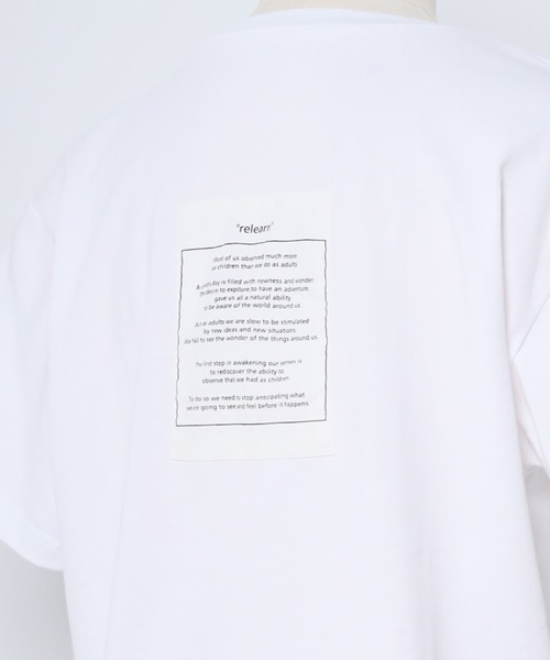 Bonjour Sagan(ボンジュールサガン)の「バックビッグラベルTシャツ(Tシャツ/カットソー・レディース・チャコールグレー/オフホワイト・FREE)」の14枚目の写真