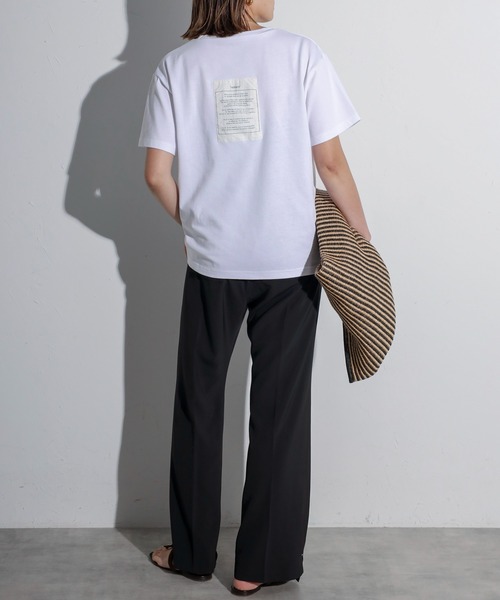 Bonjour Sagan(ボンジュールサガン)の「バックビッグラベルTシャツ(Tシャツ/カットソー・レディース・チャコールグレー/オフホワイト・FREE)」の12枚目の写真