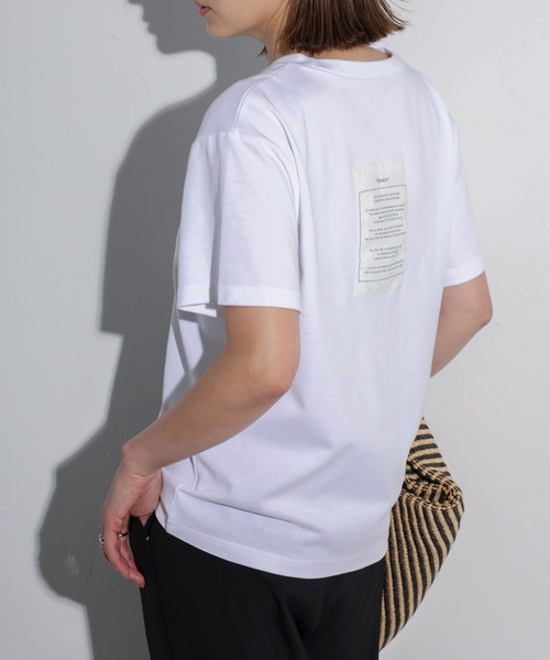 Bonjour Sagan(ボンジュールサガン)の「バックビッグラベルTシャツ(Tシャツ/カットソー・レディース・チャコールグレー/オフホワイト・FREE)」の11枚目の写真