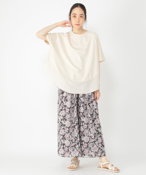 studio CLIP(スタディオクリップ)の「コットンラウンドヘムTシャツ(Tシャツ/カットソー・レディース・ネイビー/アイボリー/ブルー・FREE)」の4枚目の写真