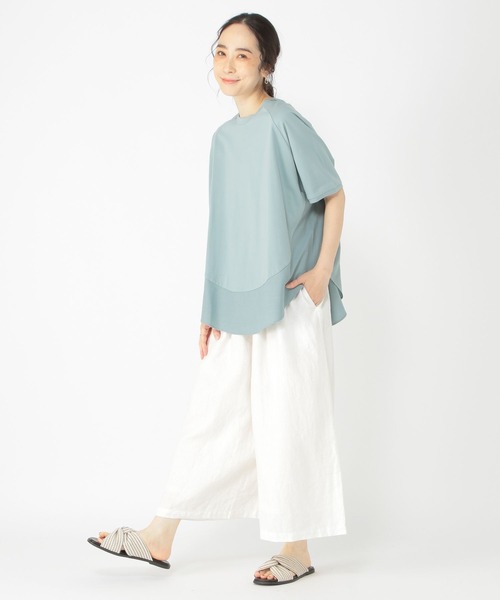 studio CLIP(スタディオクリップ)の「コットンラウンドヘムTシャツ(Tシャツ/カットソー・レディース・ネイビー/アイボリー/ブルー・FREE)」の6枚目の写真