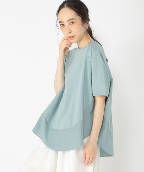 studio CLIP(スタディオクリップ)の「コットンラウンドヘムTシャツ(Tシャツ/カットソー・レディース・ネイビー/アイボリー/ブルー・FREE)」の7枚目の写真