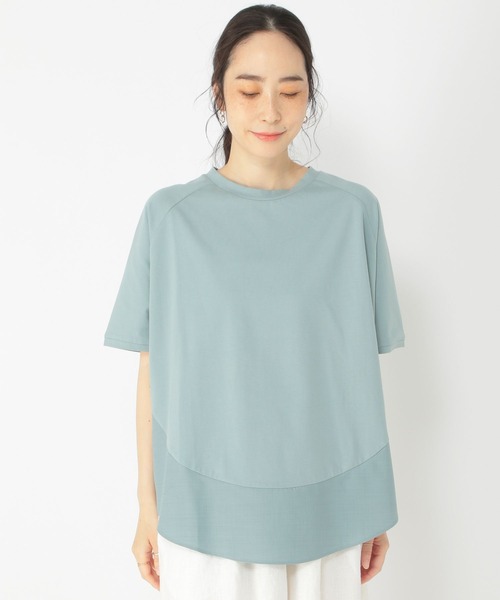 studio CLIP(スタディオクリップ)の「コットンラウンドヘムTシャツ(Tシャツ/カットソー・レディース・ネイビー/アイボリー/ブルー・FREE)」の8枚目の写真