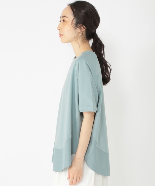 studio CLIP(スタディオクリップ)の「コットンラウンドヘムTシャツ(Tシャツ/カットソー・レディース・ネイビー/アイボリー/ブルー・FREE)」の9枚目の写真