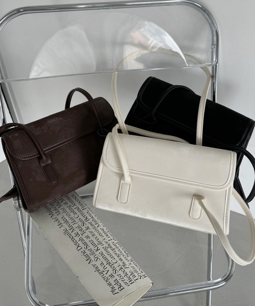 Ada.（エイダ）の「スウェードタッチ パイピング ロング ハンドル スクエアバッグ（ハンドバッグ・レディース・ブラウン/アイボリー/ブラック・FREE）」の11枚目の写真