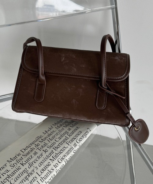 Ada.（エイダ）の「スウェードタッチ パイピング ロング ハンドル スクエアバッグ（ハンドバッグ・レディース・ブラウン/アイボリー/ブラック・FREE）」の18枚目の写真