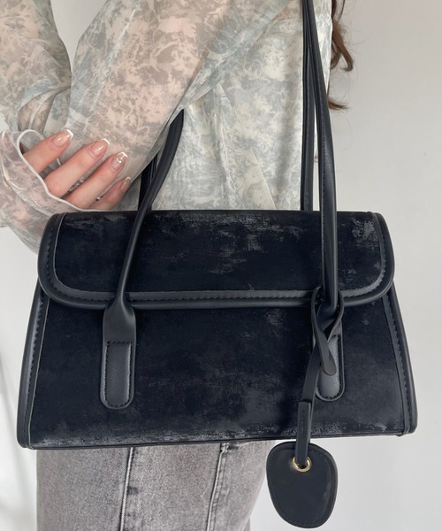 Ada.（エイダ）の「スウェードタッチ パイピング ロング ハンドル スクエアバッグ（ハンドバッグ・レディース・ブラウン/アイボリー/ブラック・FREE）」の19枚目の写真