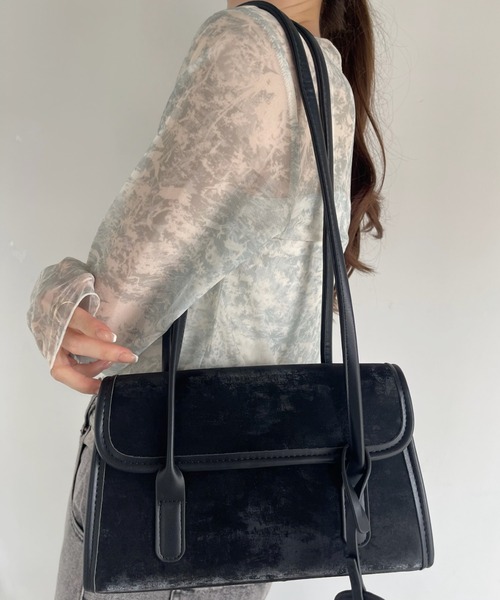 Ada.（エイダ）の「スウェードタッチ パイピング ロング ハンドル スクエアバッグ（ハンドバッグ・レディース・ブラウン/アイボリー/ブラック・FREE）」の20枚目の写真