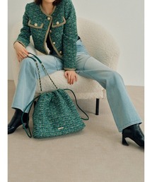 セミフレアストレートデニムパンツ