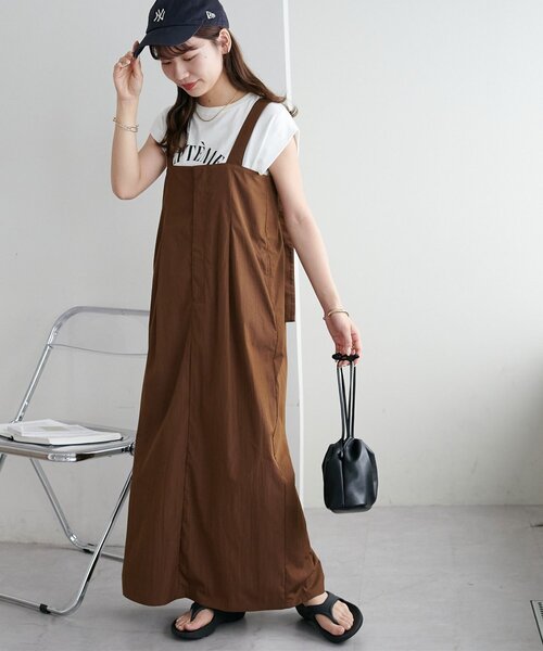 DISCOAT（ディスコート）の「【新色追加!/WEB限定】ハイウエストロングジャンスカ（ワンピース・レディース・チャコールグレー/カーキ/ベージュ/ブラック/モカ/ブラウン・FREE）」の3枚目の写真