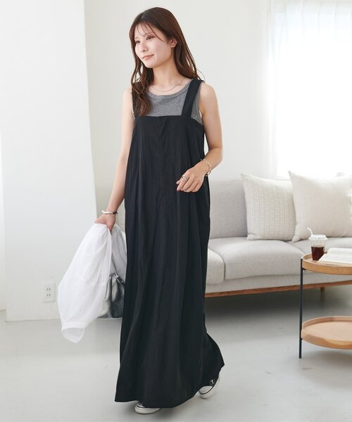 DISCOAT（ディスコート）の「【新色追加!/WEB限定】ハイウエストロングジャンスカ（ワンピース・レディース・チャコールグレー/カーキ/ベージュ/ブラック/モカ/ブラウン・FREE）」の10枚目の写真