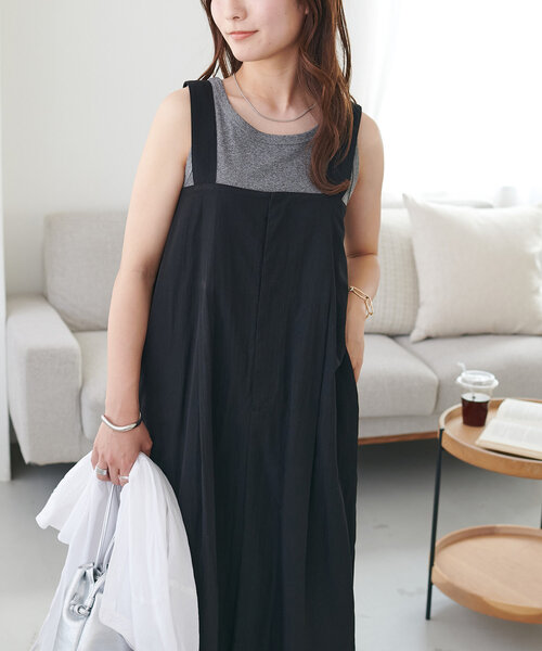 DISCOAT（ディスコート）の「【新色追加!/WEB限定】ハイウエストロングジャンスカ（ワンピース・レディース・チャコールグレー/カーキ/ベージュ/ブラック/モカ/ブラウン・FREE）」の12枚目の写真