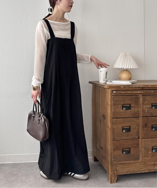 DISCOAT（ディスコート）の「【新色追加!/WEB限定】ハイウエストロングジャンスカ（ワンピース・レディース・チャコールグレー/カーキ/ベージュ/ブラック/モカ/ブラウン・FREE）」の15枚目の写真