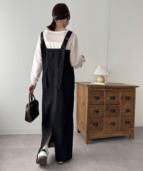 DISCOAT（ディスコート）の「【新色追加!/WEB限定】ハイウエストロングジャンスカ（ワンピース・レディース・チャコールグレー/カーキ/ベージュ/ブラック/モカ/ブラウン・FREE）」の16枚目の写真