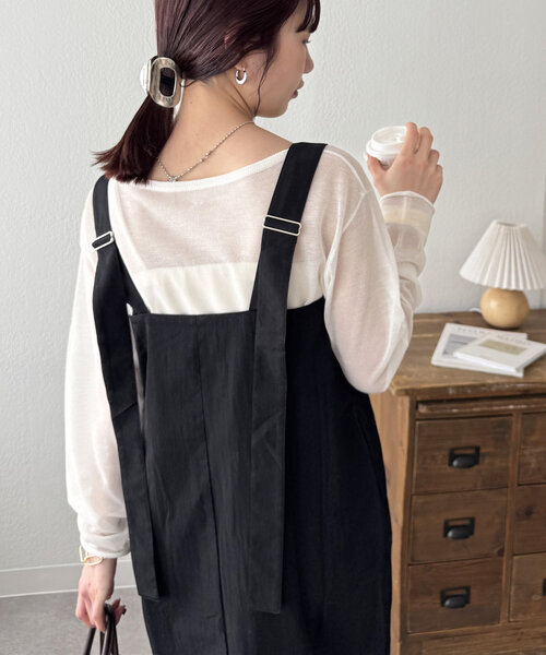 DISCOAT（ディスコート）の「【新色追加!/WEB限定】ハイウエストロングジャンスカ（ワンピース・レディース・チャコールグレー/カーキ/ベージュ/ブラック/モカ/ブラウン・FREE）」の18枚目の写真