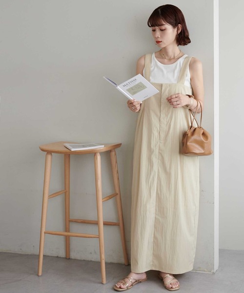 DISCOAT（ディスコート）の「【新色追加!/WEB限定】ハイウエストロングジャンスカ（ワンピース・レディース・チャコールグレー/カーキ/ベージュ/ブラック/モカ/ブラウン・FREE）」の5枚目の写真