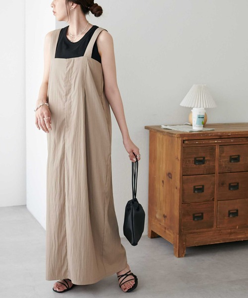 DISCOAT（ディスコート）の「【新色追加!/WEB限定】ハイウエストロングジャンスカ（ワンピース・レディース・チャコールグレー/カーキ/ベージュ/ブラック/モカ/ブラウン・FREE）」の6枚目の写真