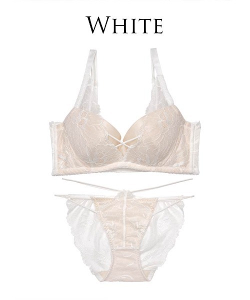 ヌーディー リッチ フラワー 育乳 脇高 ブラジャー & バック透け フルバック ショーツ セット(ブラ&ショーツ)|Reinest(レイネスト) ヌーディー リッチ フラワー 育乳 脇高 ブラジャー & バック透け フルバック ショーツ セット(ブラ&ショーツ)|Reinest(レイネスト)