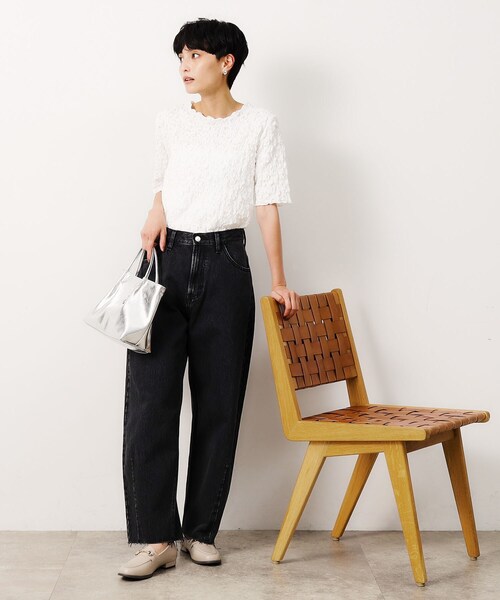 OPAQUE.CLIP（オペークドットクリップ）の「◆≪Lee別注≫カーブデニムパンツ（デニムパンツ・レディース・グレー系その他/ブルー・03/02）」の5枚目の写真