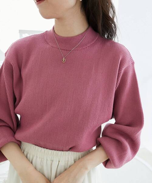 MAJESTIC LEGON（マジェスティックレゴン）の「【全13色でカラバリ豊富/着回し力抜群】ボリュームスリーブニット（ニット/セーター・レディース・ピンク/ボルドー/アイボリー/ブラック/ブルー/グレー/ベージュ/イエロー/ピンク系その他/ブラウン/ミント/コバルトブルー/ネイビー・MEDIUM）」の13枚目の写真