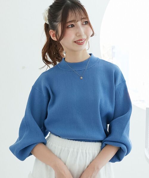 MAJESTIC LEGON（マジェスティックレゴン）の「【全13色でカラバリ豊富/着回し力抜群】ボリュームスリーブニット（ニット/セーター・レディース・ピンク/ボルドー/アイボリー/ブラック/ブルー/グレー/ベージュ/イエロー/ピンク系その他/ブラウン/ミント/コバルトブルー/ネイビー・MEDIUM）」の10枚目の写真