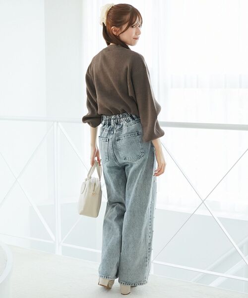 MAJESTIC LEGON（マジェスティックレゴン）の「【全13色でカラバリ豊富/着回し力抜群】ボリュームスリーブニット（ニット/セーター・レディース・ピンク/ボルドー/アイボリー/ブラック/ブルー/グレー/ベージュ/イエロー/ピンク系その他/ブラウン/ミント/コバルトブルー/ネイビー・MEDIUM）」の18枚目の写真