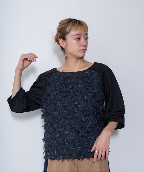 フロントリボンジャガードトップス（Tシャツ/カットソー）｜DOLLUPOOPS（ドールアップウップス）