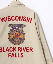 レディースのミリタリージャケット（ベージュ系・刺繍）ファッション